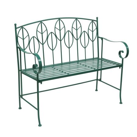 【直送】住まいスタイル/アイアン製ガーデンベンチ単品販売 「Sunny Leaf(サニーリーフ)」 グリーン