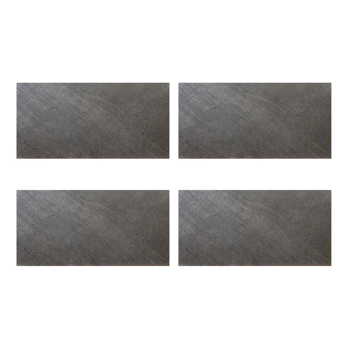 特価◎【直送】住まいスタイル/ DIYで貼れる天然石タイル 122×61cm (2.97m2) 4枚セット スチールグレー