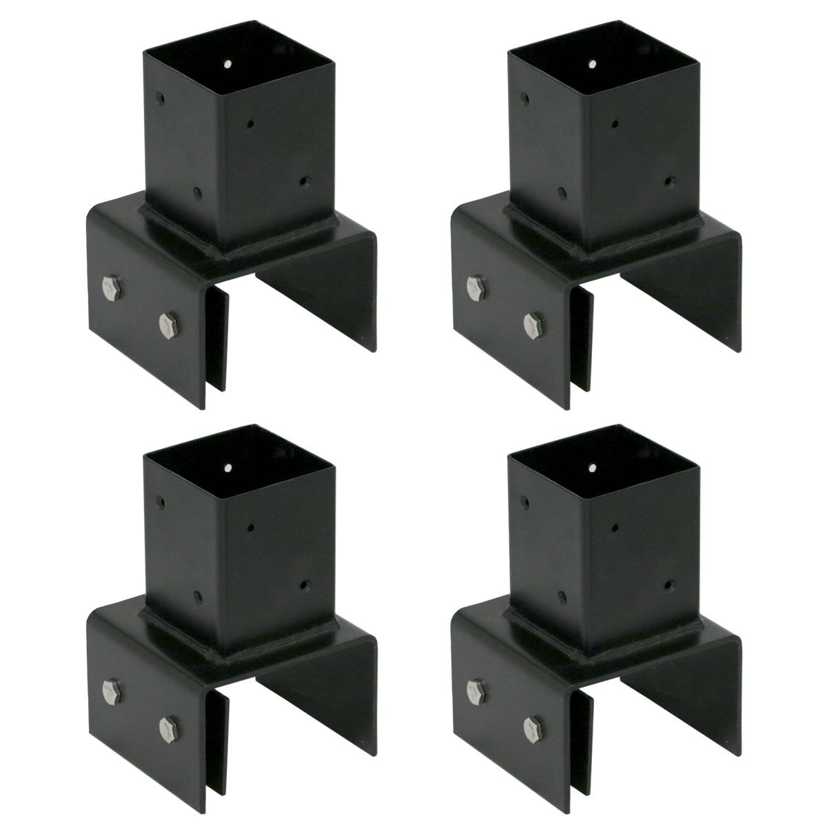 特価◎【直送】住まいスタイル/ラティス・フェンス支柱固定金具ブロック用10cm(4個) ブラック/S-BB7210-4P