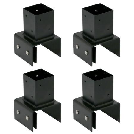 特価◎【直送】住まいスタイル/ラティス・フェンス支柱固定金具ブロック用10cm(4個) ブラック/S-BB7210-4P