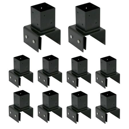 特価◎【直送】住まいスタイル/ラティス・フェンス支柱固定金具ブロック用10cm(10個) ブラック/S-BB7210-10P
