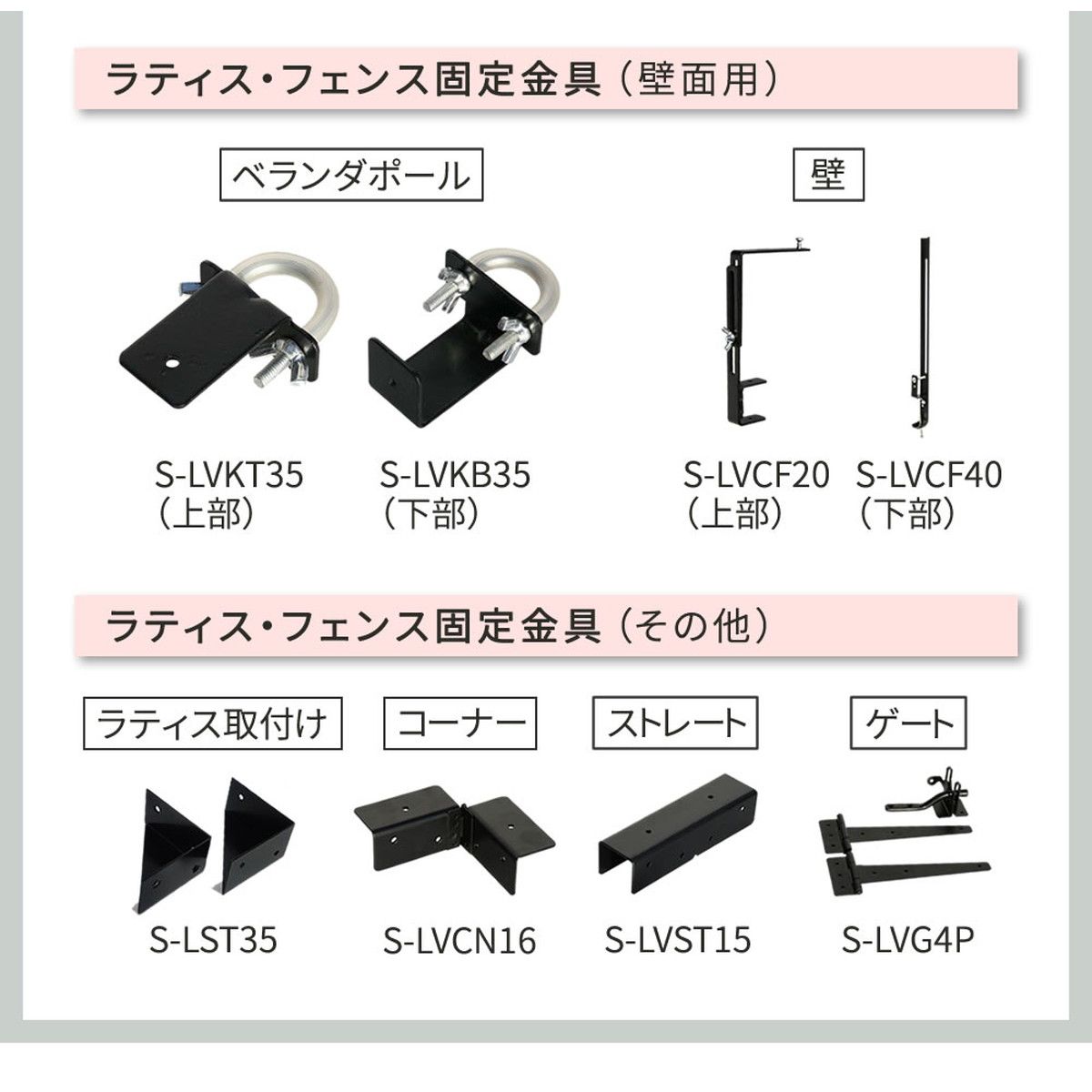 特価◎【直送】住まいスタイル/ラティス・フェンス支柱固定金具ブロック用12cm(1個) ブラック/S-BB7212