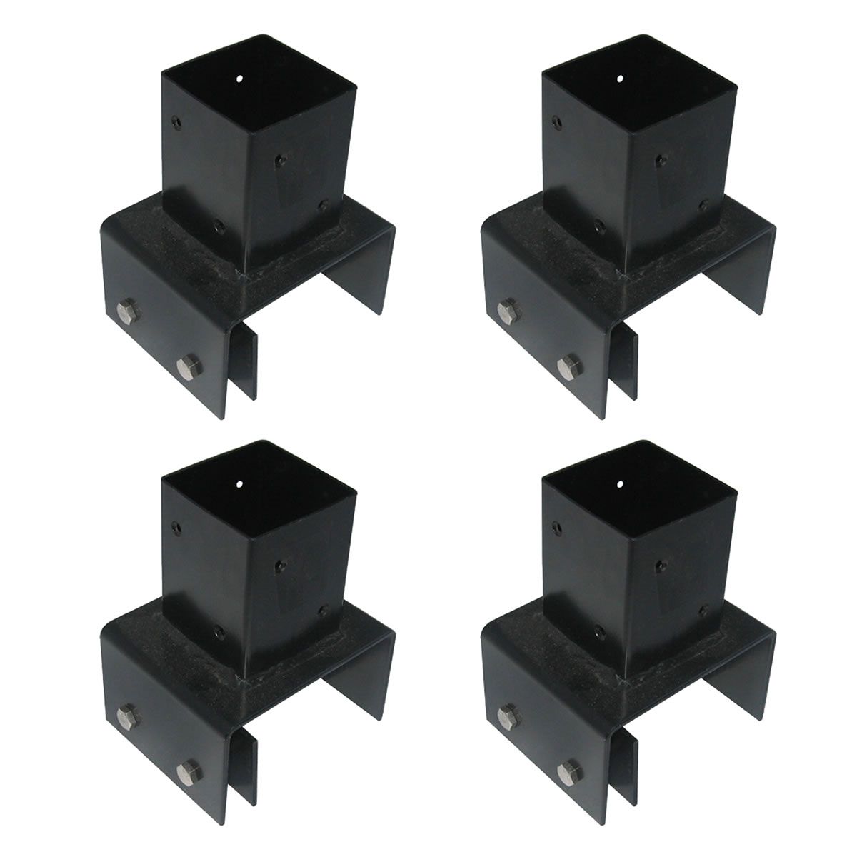 特価◎【直送】住まいスタイル/ラティス・フェンス支柱固定金具ブロック用12cm(4個) ブラック/S-BB7212-4P