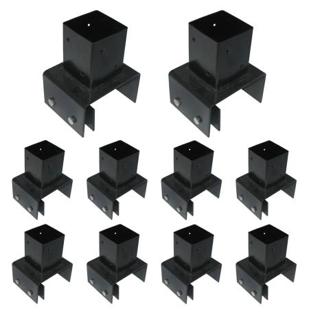 特価◎【直送】住まいスタイル/ラティス・フェンス支柱固定金具ブロック用12cm(10個) ブラック/S-BB7212-10P