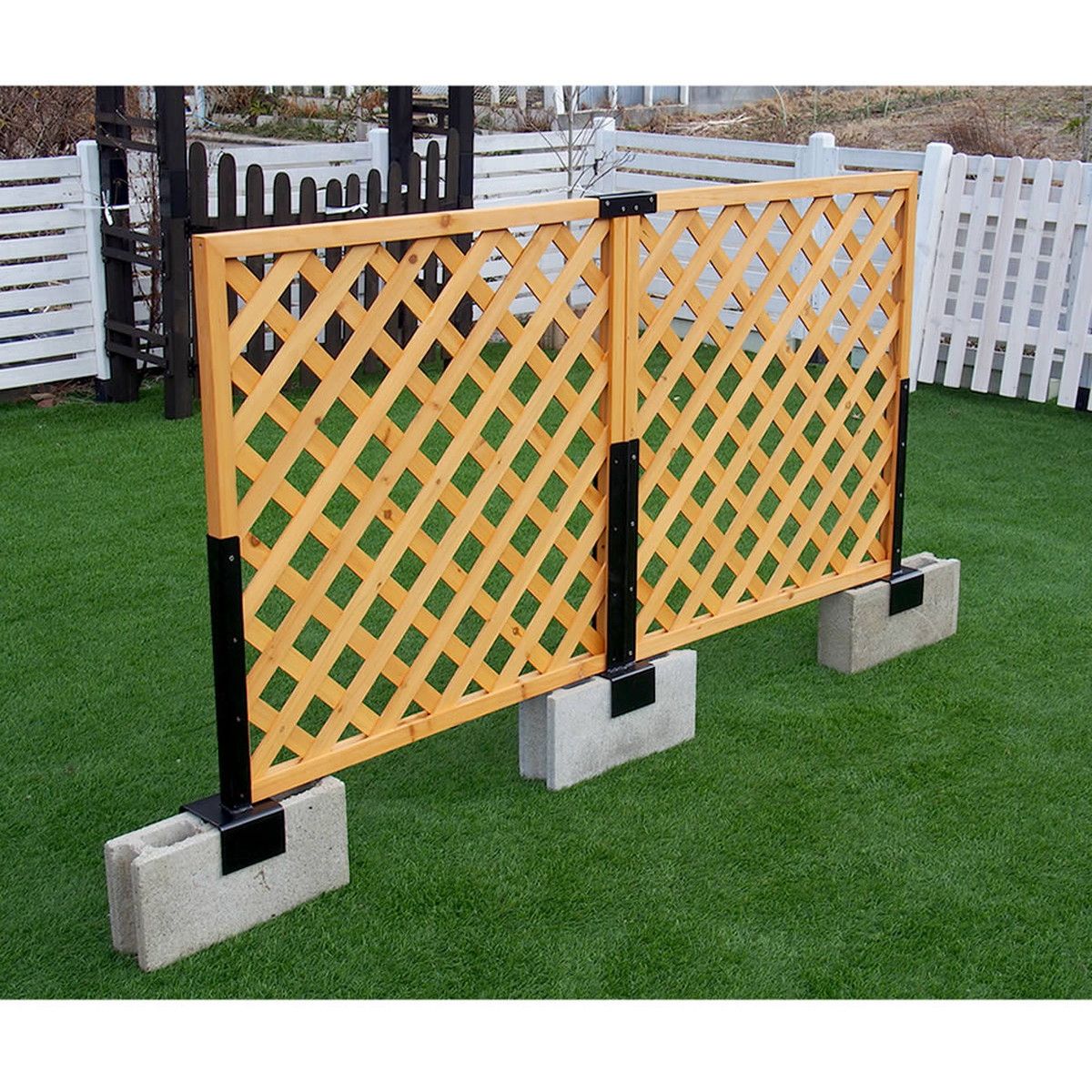 特価◎【直送】住まいスタイル/ラティス・フェンス固定金具 10cmブロック用(右端用1個) ブラック/S-BF4510R