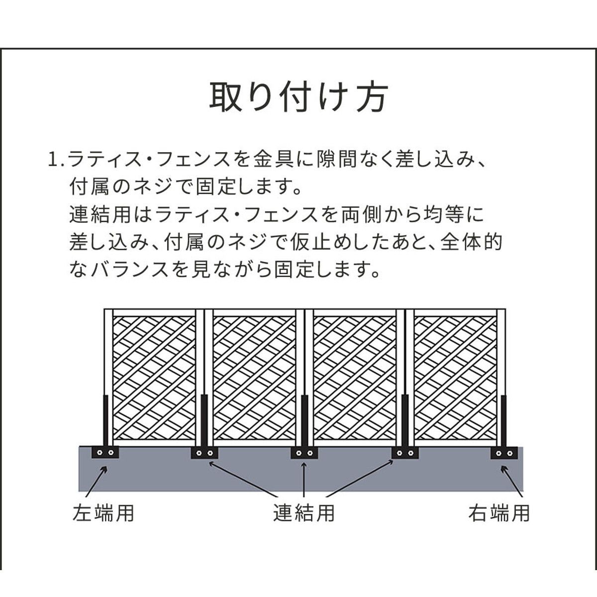 特価◎【直送】住まいスタイル/ラティス・フェンス固定金具 10cmブロック用(右端用1個) ブラック/S-BF4510R
