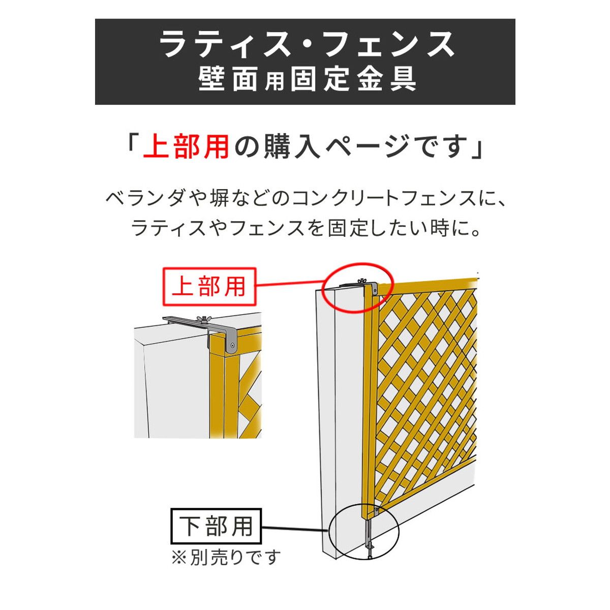 【直送】住まいスタイル/ラティス・フェンス壁面用固定金具(上部20個) ブラック/S-LVCF20-20P