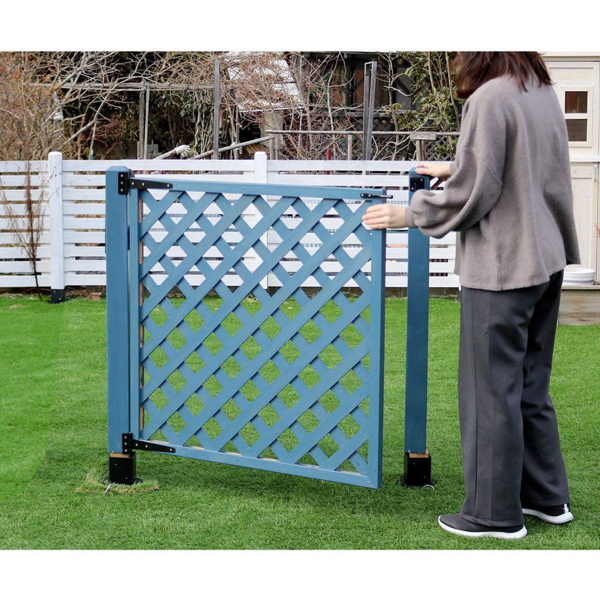 【直送】住まいスタイル/ラティス・フェンス用ゲート金具(20セット) ブラック/S-LVG4P-20P