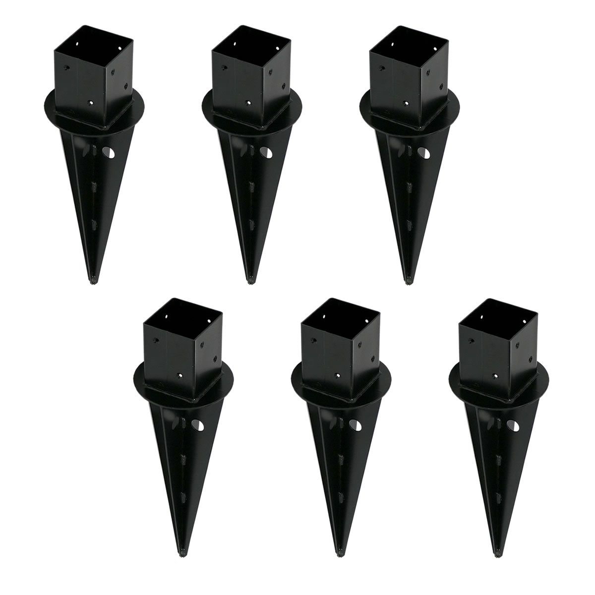 【直送】住まいスタイル/土中用支柱固定金具(6個) ブラック/S-UB4514-6P