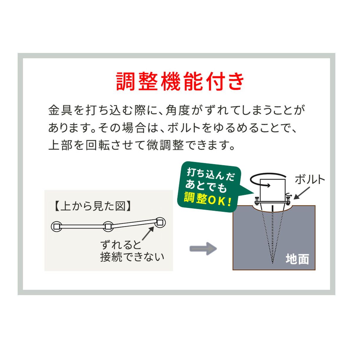 【直送】住まいスタイル/土中用支柱固定金具 調整付き(4個) ブラック/S-UBN72-4P