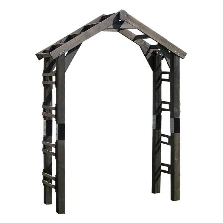 特価◎【直送】住まいスタイル/天然木製三角アーチ アーチ単品 「WOOD CHURCH」  ダークブラウン