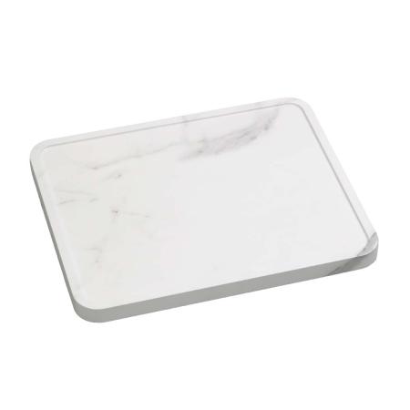特価◎【直送】住まいスタイル/天然素材調のマルチトレー(キャスター付) 角型40cm ホワイトマーブル/TR-CS-400WHT