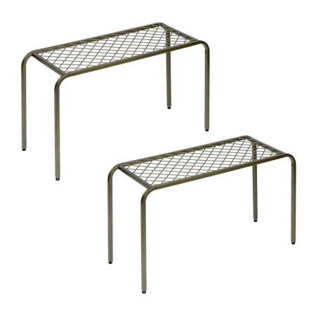 特価◎【直送】住まいスタイル/アイアンプランタースタンド「TWILL」(ツイル) 大サイズ 2個組 ゴールド