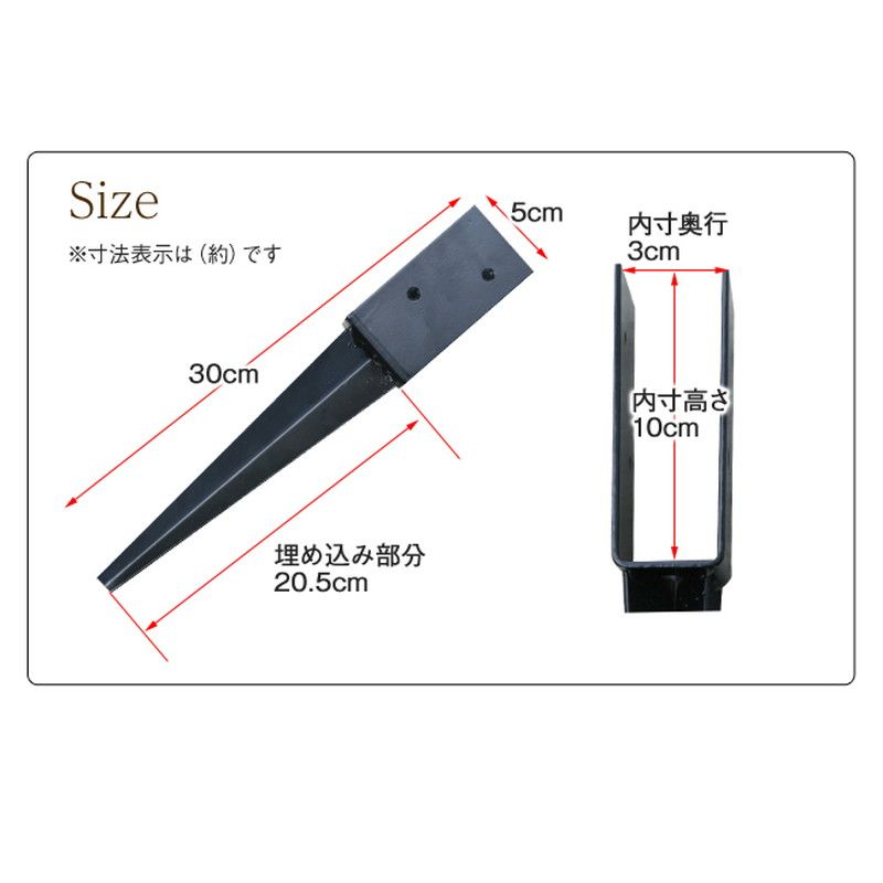 特価◎【直送】住まいスタイル/木製アーチ用埋め込み金具 ブラック/UB5030