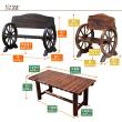 特価◎【直送】住まいスタイル/車輪ベンチ&焼杉テーブル3点セット ダークブラウン