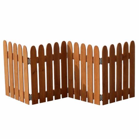 特価◎【直送】住まいスタイル/折り畳めるウッドミニフェンス120(縦ストライプ) 1枚組 ライトブラウン