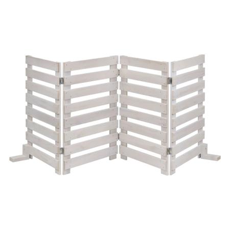 【直送】住まいスタイル/折り畳めるウッドフェンス 160(横ボーダー) 1枚組 ホワイト/WF-160YK-WHT