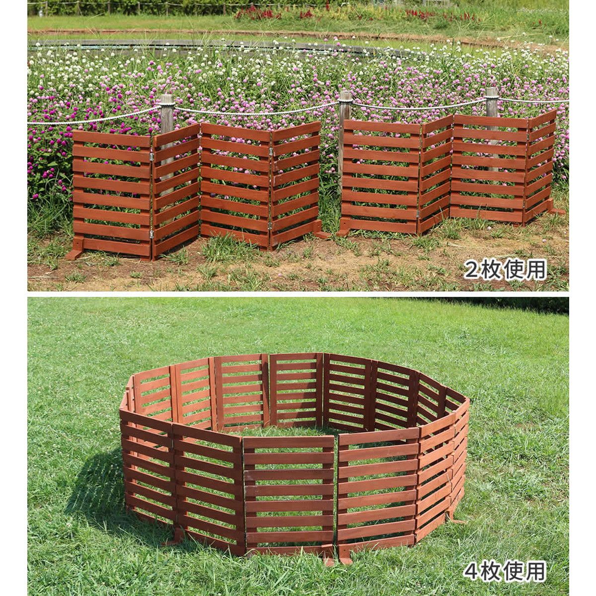 【直送】住まいスタイル/折り畳めるウッドフェンス 160(横ボーダー) 1枚組 ホワイト/WF-160YK-WHT