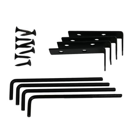 特価◎【直送】住まいスタイル/折り畳めるウッドフェンス用固定金具 (4個セット) ブラック/WF-PG150-4