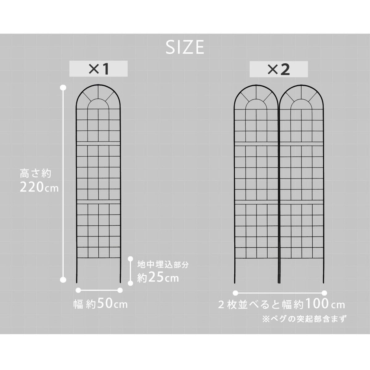 特価◎【直送】住まいスタイル/クラシックフェンス220 ハイタイプ 2枚組 ブラック/YB016H-2P-BLK