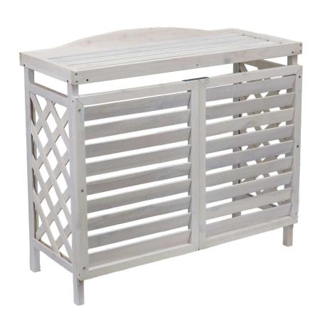 特価◎【直送】住まいスタイル/逆ルーバー室外機カバー「gingham(ギンガム)」 ホワイト/YB-04-N001WHT