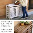 特価◎【直送】住まいスタイル/逆ルーバー室外機カバー「gingham(ギンガム)」 ホワイト/YB-04-N001WHT