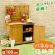 特価◎【直送】住まいスタイル/パネル付き収納庫100 ブラウン/YB-202NW100