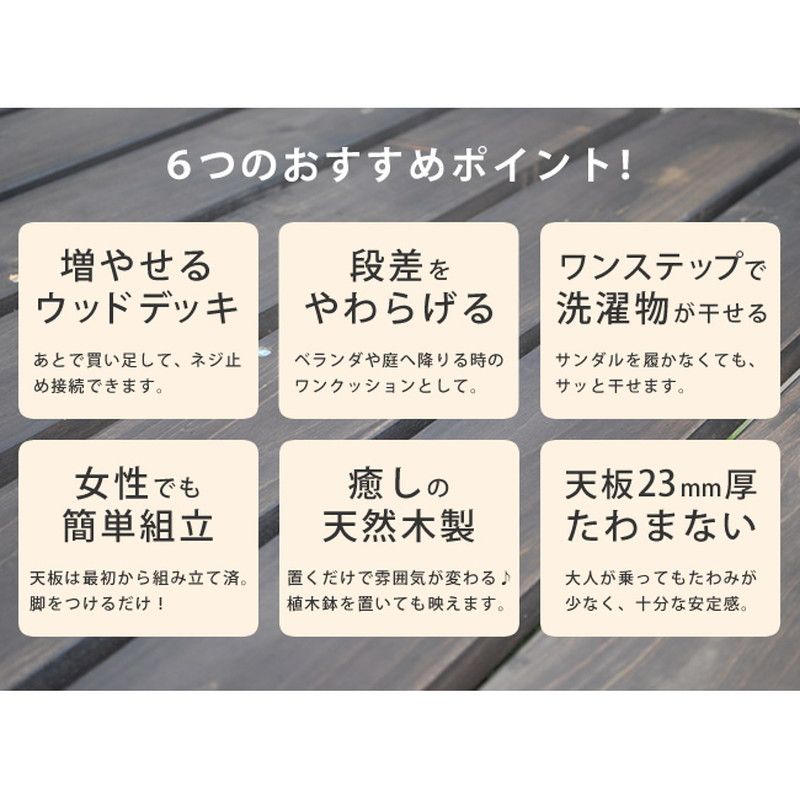 特価◎【直送】住まいスタイル/ユニットウッドデッキ harmonie(アルモニー)90×90 ステップ付 ダークブラウン