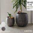 特価◎【直送】住まいスタイル/「GRITTE」 グリッテ 石調FRPプランター 幅30・42 (ドロップ型) 大小2個セット グレー
