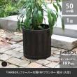特価◎【直送】住まいスタイル/「FARBOR」 ファーバー 木調FRPプランター 幅50 (丸型) ホワイト/E002-EN500WHT