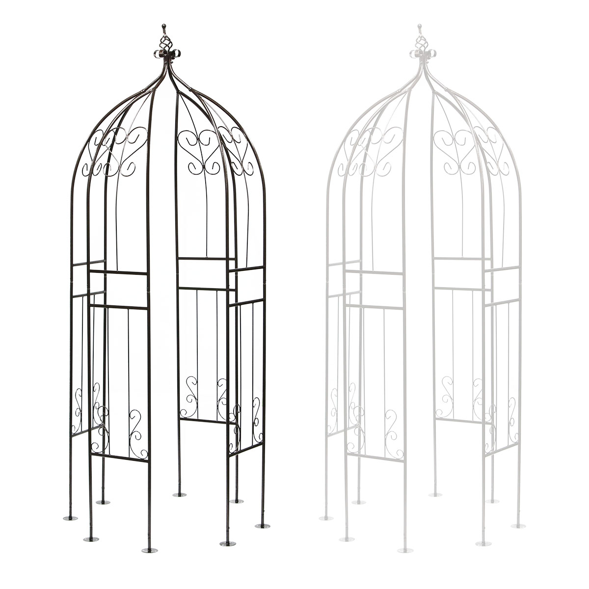 【直送】住まいスタイル/アイアンハーフアーチ(オベリスクキット) ホワイト/IF-N0035WHT ※返品・代引・キャンセル不可