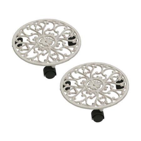 特価◎【直送】住まいスタイル/プランタースタンド 28cm deacor(デーコル) 2個 アンティークホワイト