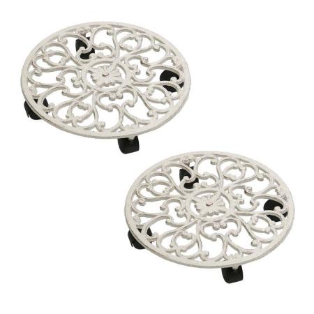 特価◎【直送】住まいスタイル/プランタースタンド 大小2個  deacor(デーコル) アンティークホワイト