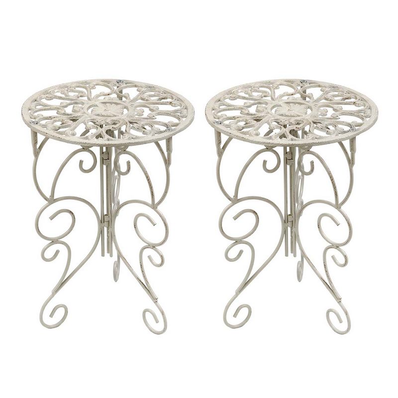 特価◎【直送】住まいスタイル/プランタースタンド ハイタイプ deacor(デーコル) 2個 アンティークホワイト