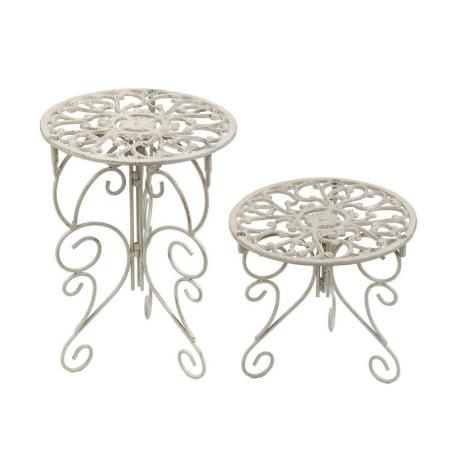 特価◎【直送】住まいスタイル/プランタースタンド ハイロー2個  deacor(デーコル) アンティークホワイト