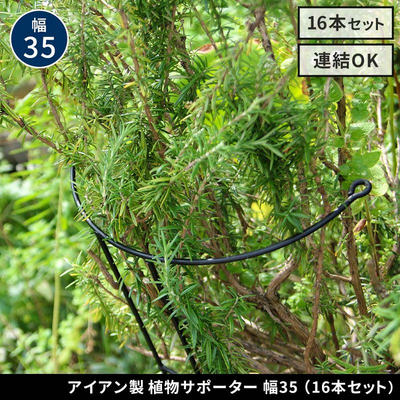 特価◎【直送】住まいスタイル/植物サポーター 幅35 16本セット ブラック/IF-N0048-16P