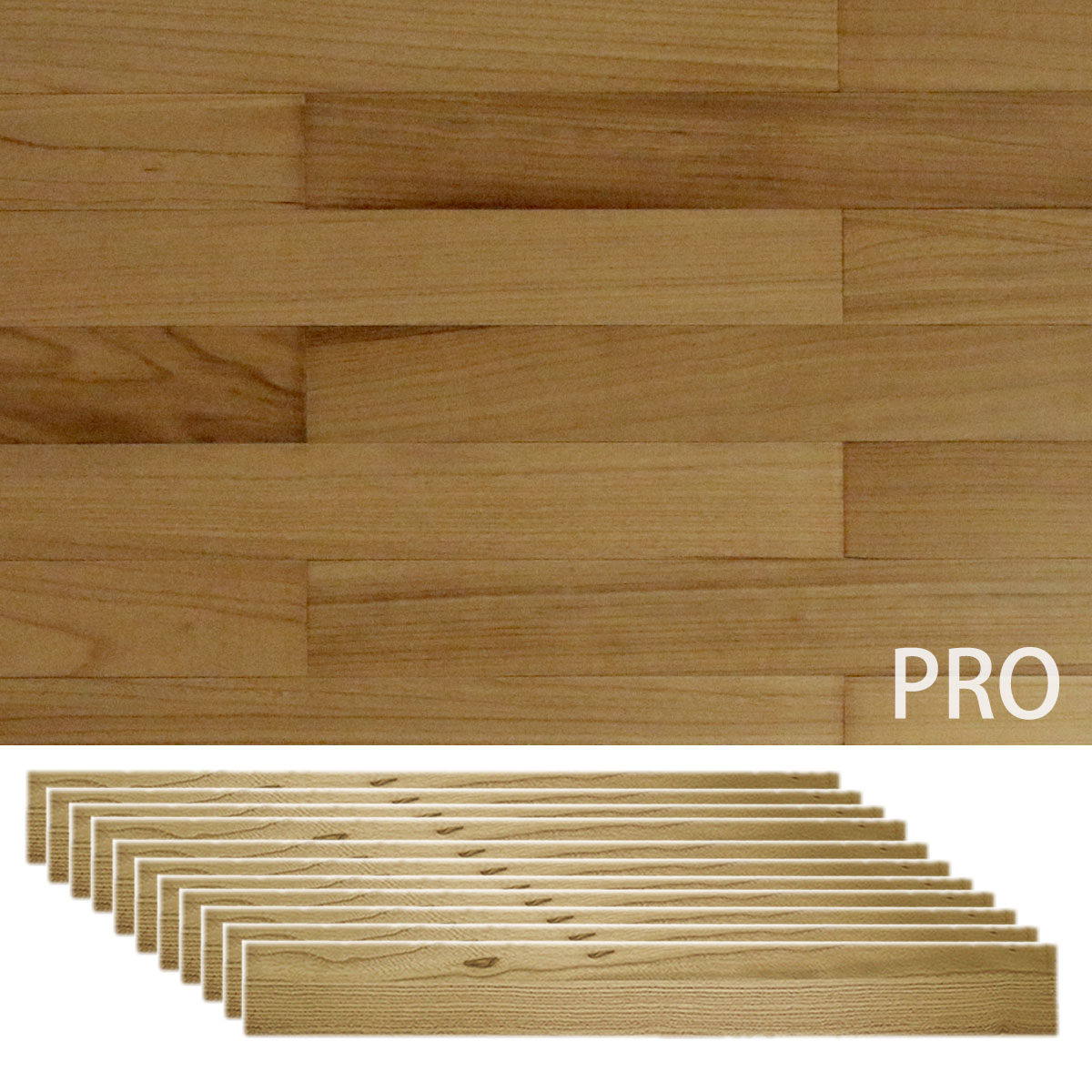 特価◎【直送】住まいスタイル/SOLIDECO -PRO- 壁に貼れる天然木パネル 11枚組(約1.66m2) -桐-ナチュラル