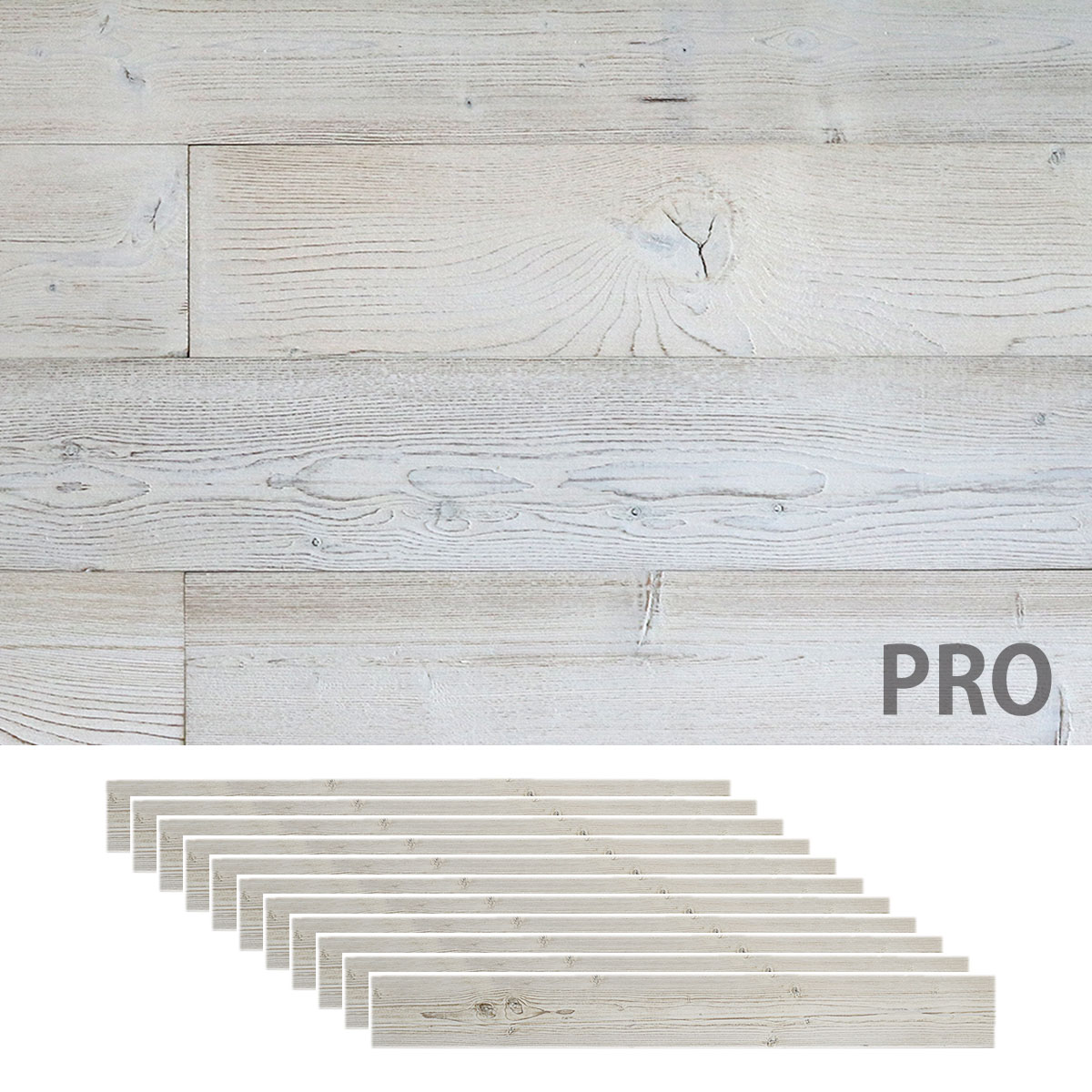 特価◎【直送】住まいスタイル/SOLIDECO -PRO- 壁に貼れる天然木パネル 11枚組(約1.66m2) ホワイトブラッシュ