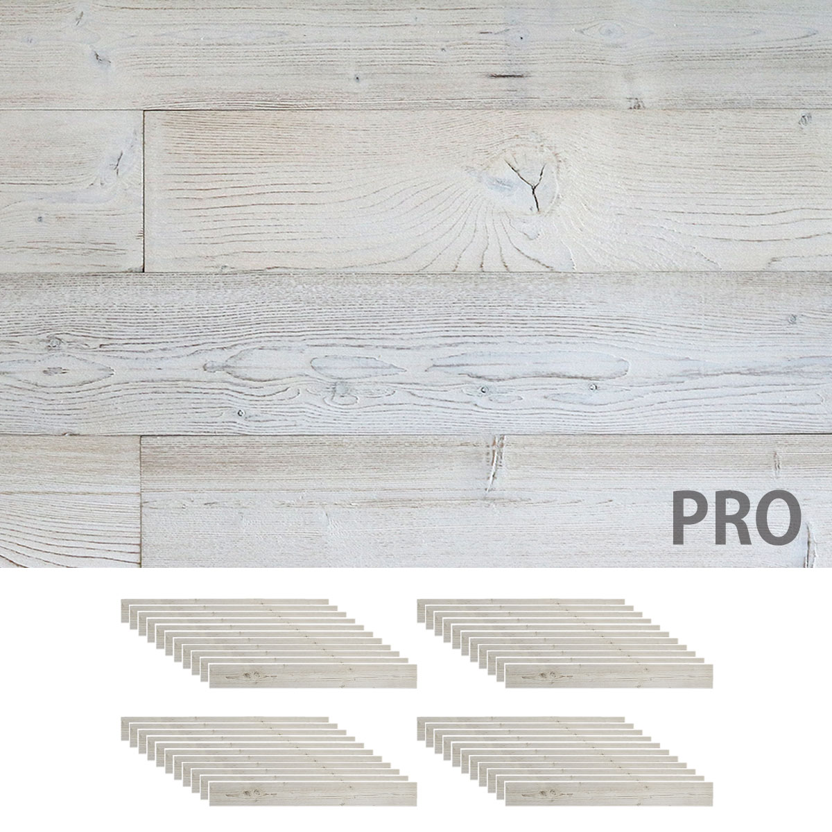 特価◎【直送】住まいスタイル/SOLIDECO -PRO- 壁に貼れる天然木パネル 44枚組(約6.64m2) ホワイトブラッシュ