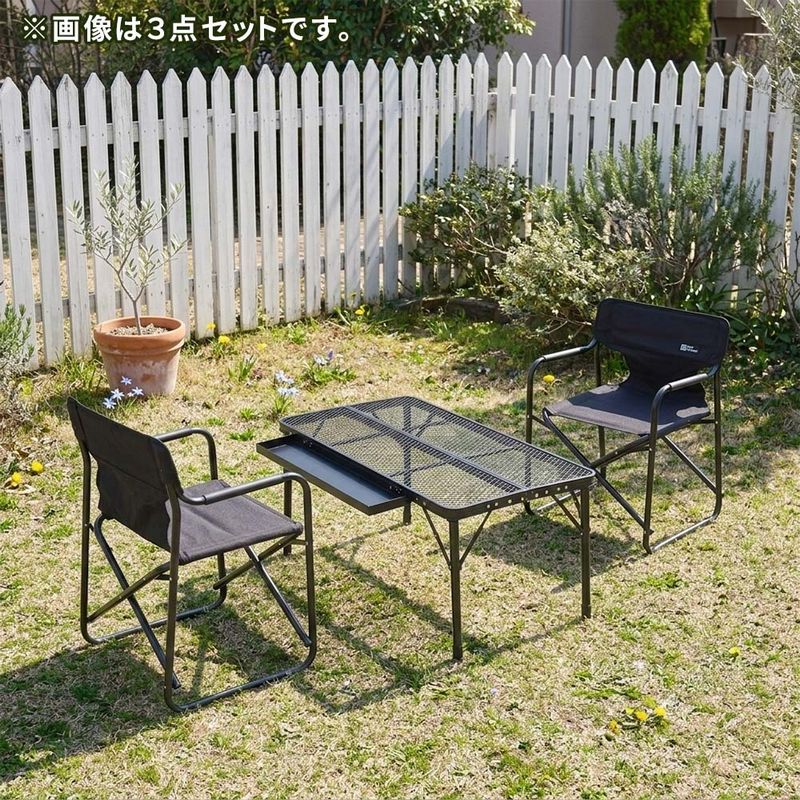 【直送】住まいスタイル/折りたたみメッシュテーブル 幅90 単品 ブラック/STF-CMT90BLK