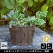 【直送】住まいスタイル/FRP製バレル型プランター小 2個組(直径24cm) ダークブラウン/EBP-24-2P-DBR