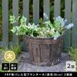 【直送】住まいスタイル/FRP製バレル型プランター大 2個組(直径30cm) ダークブラウン/EBP-30-2P-DBR