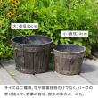 【直送】住まいスタイル/FRP製バレル型プランター大 2個組(直径30cm) ダークブラウン/EBP-30-2P-DBR