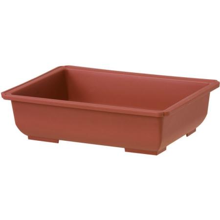 大和プラスチック/長方鉢(盆栽用) 9号 ブラウン(つや消し)