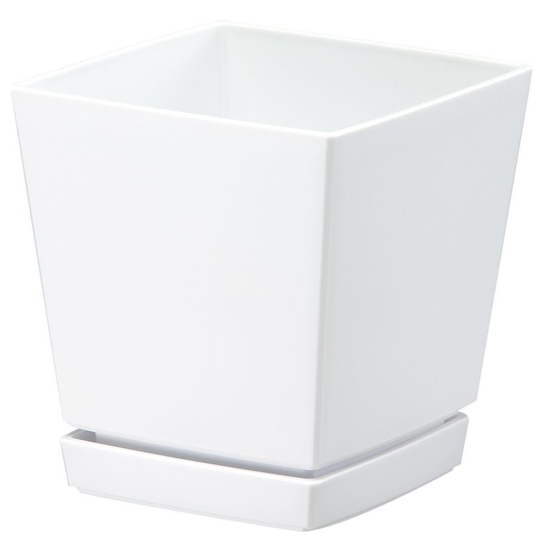 大和プラ販/クエンチローポット(プレート付) 6号 ホワイト