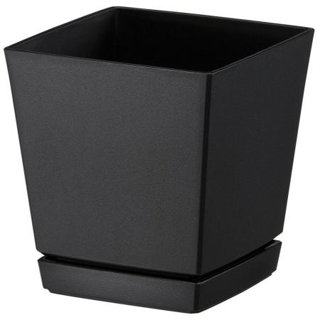 大和プラ販/クエンチローポット(プレート付) 6号 ブラック