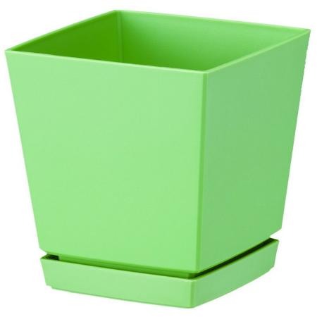 大和プラスチック/クエンチローポット(プレート付) 5号 5号 アッシュグリーン