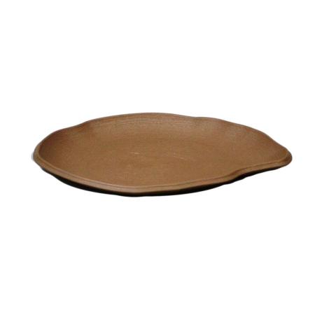 特価◎アップルウェアー/陶鉢皿楕円165 キンチャ