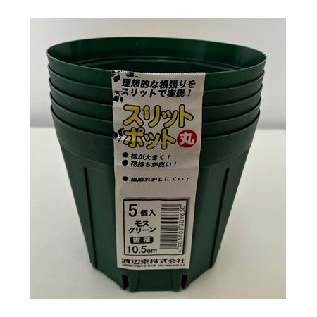 渡辺泰/スリットポット5個入 丸 10.5cm モスグリーン