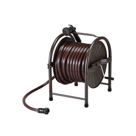 特価◎グリーンライフ/スチールホースリールセット30mブラウン HR-L30D(BR)